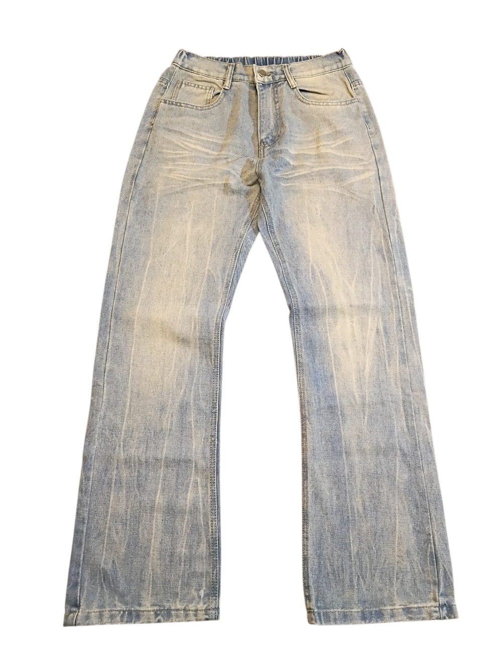 Women’s Size M Light Wash Distressed  Jeans  Stretch Denim 30x~40